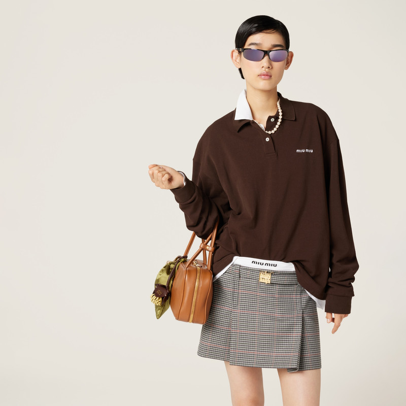 Miu Miu Piqué and jersey polo shirt outlook