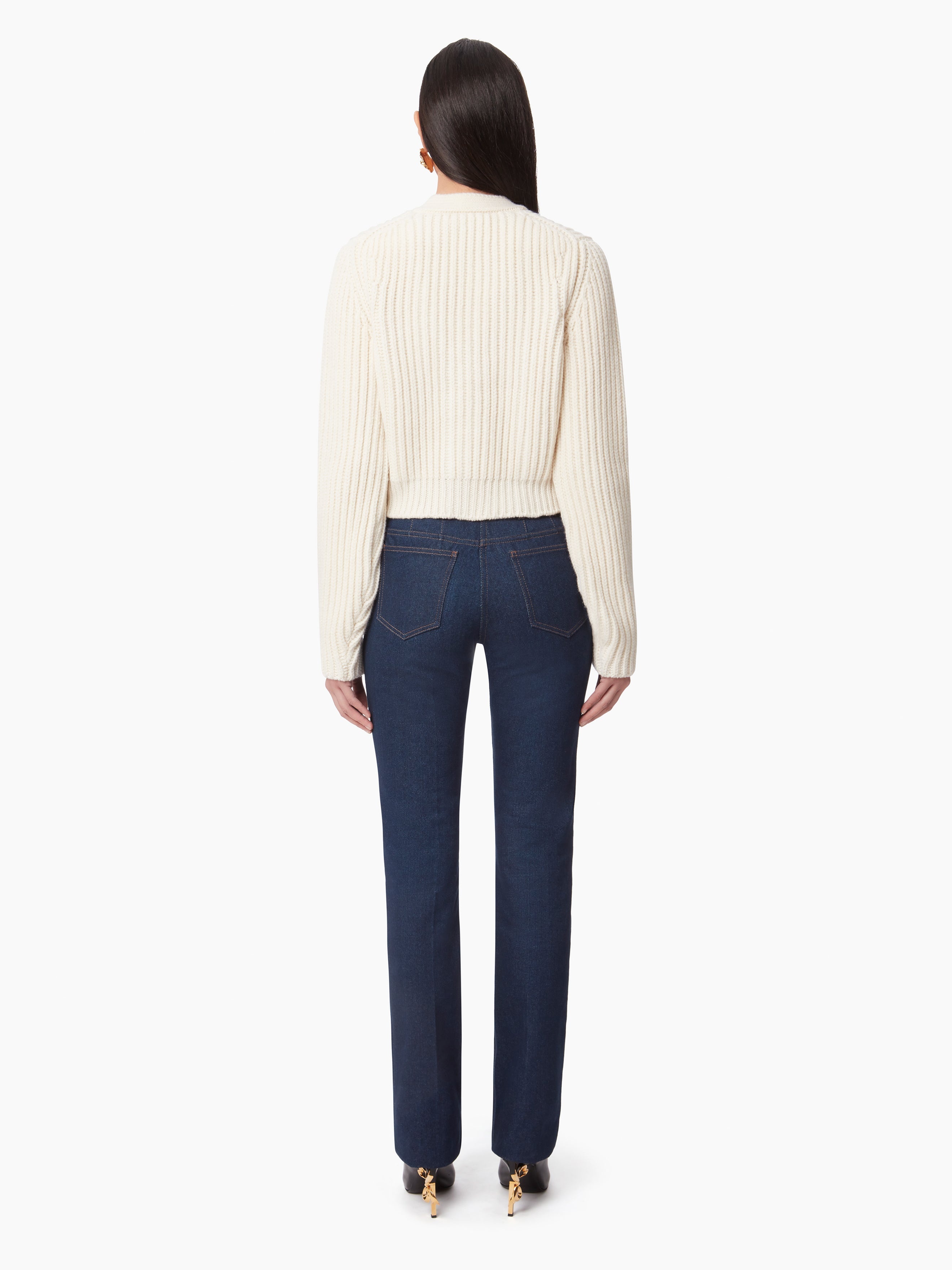 V-NECK KNIT CARDIGAN - 4