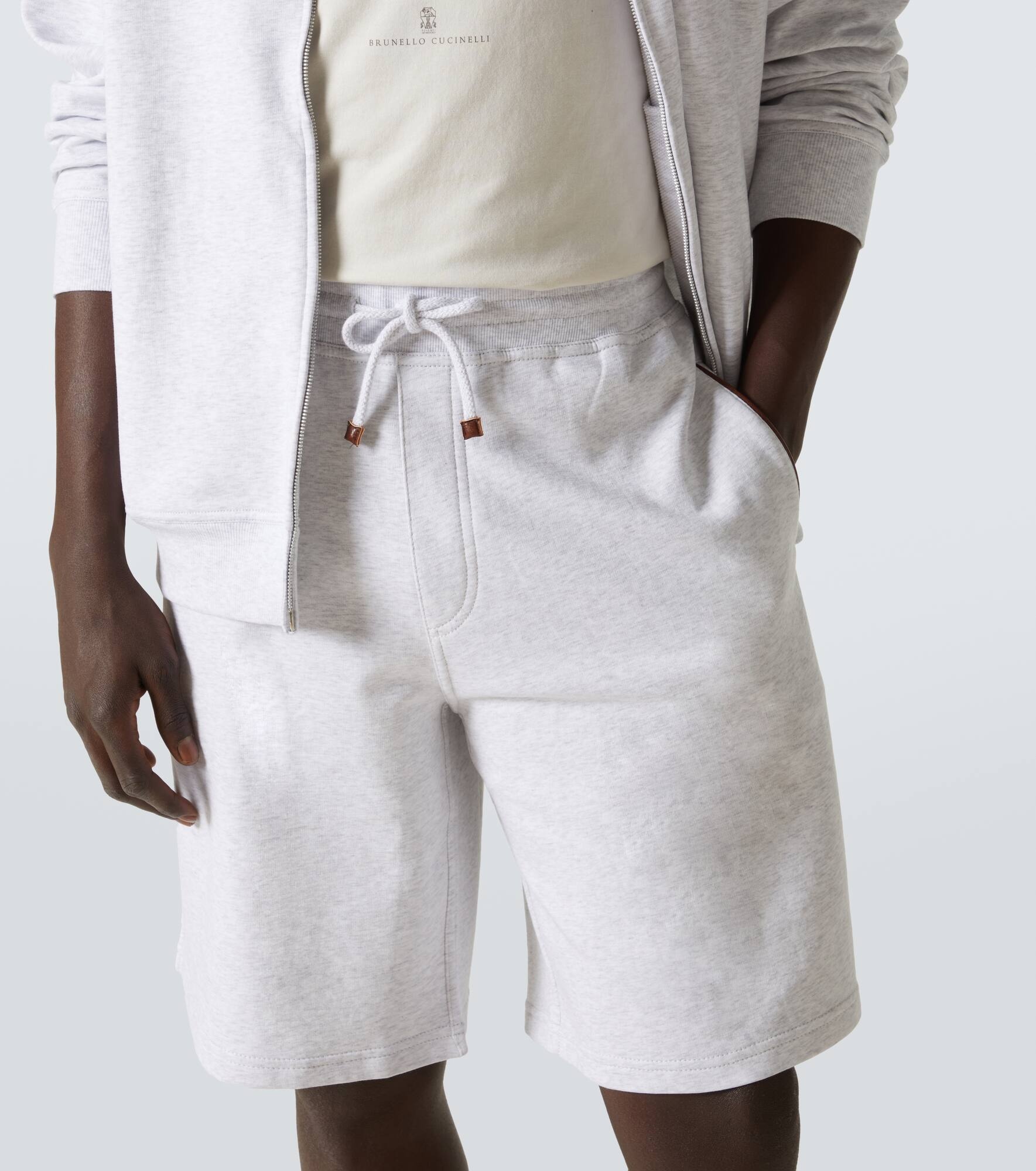 Cotton-blend jersey shorts - 5