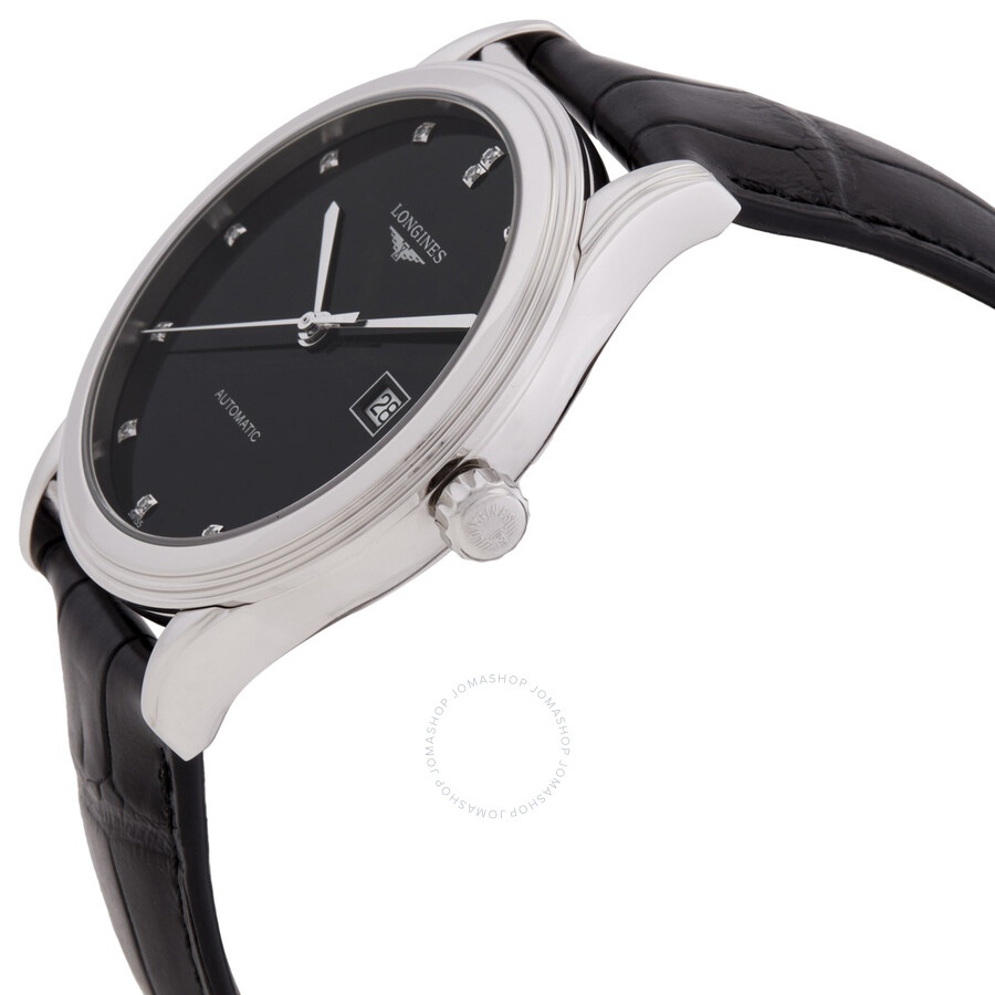 Longines Flagship Automatic Diamond Black Dial Men's Watch L4.984.4.57.2 - 2