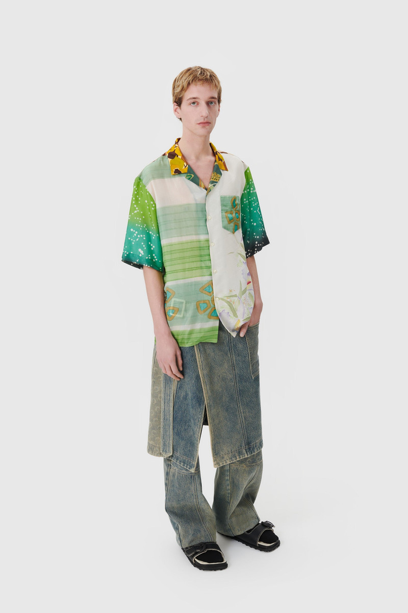 Regenerated Silk Scarves Bowling Shirt 8