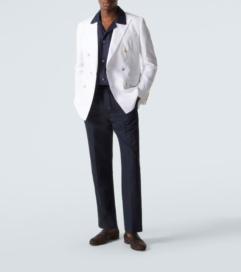 Brioni Linen and cotton straight pants outlook