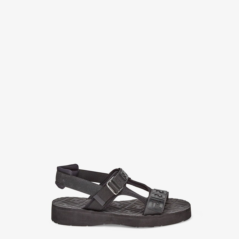 Black tech fabric sandals 1