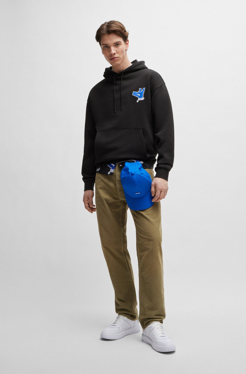 HUGO COTTON-TERRY HOODIE WITH NEW-SEASON LOGO ARTWORK outlook