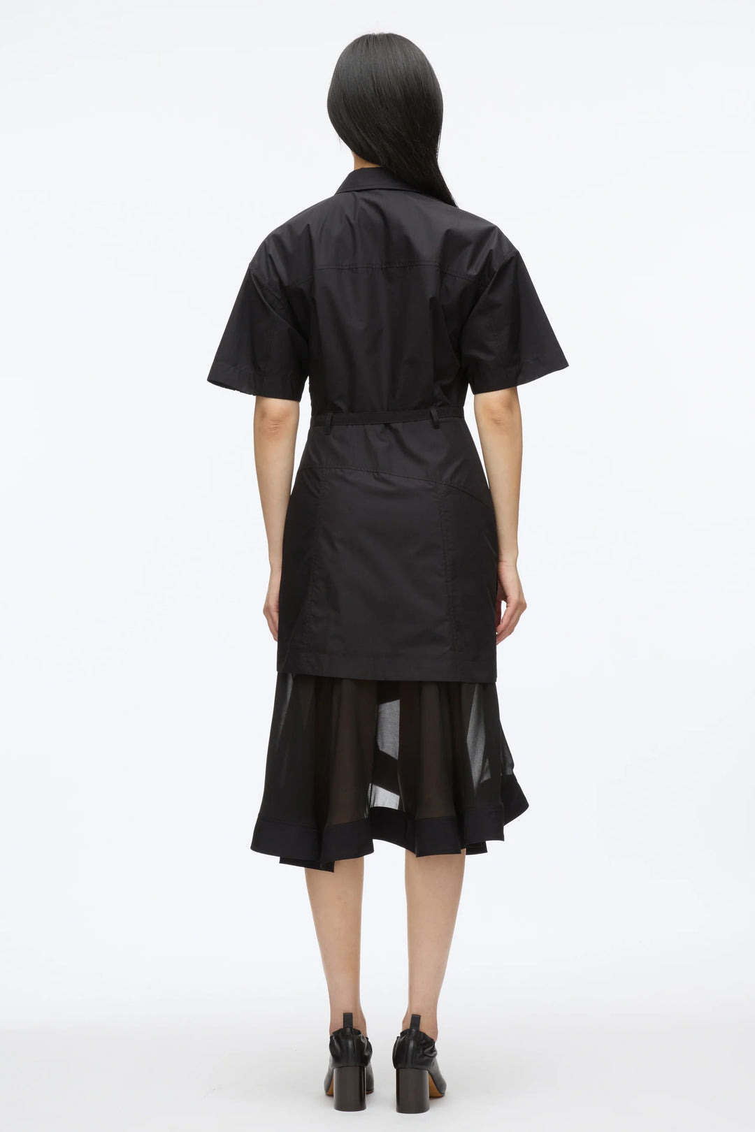 Cascade Hem Combo Shirt Dress - 5