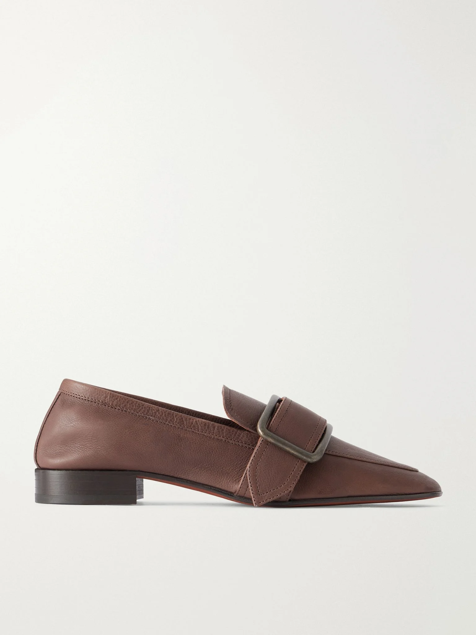 Buckle-detailed leather loafers Dark brown - 1