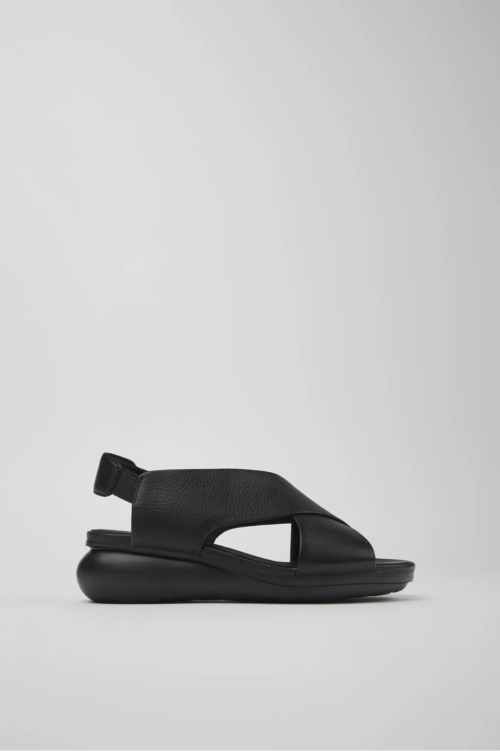 Balloon Black Leather Sandals for Women. - 1