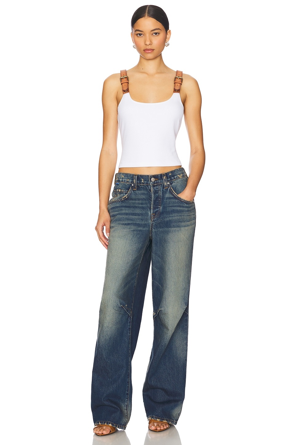 Leather Strap Tank Top - 4