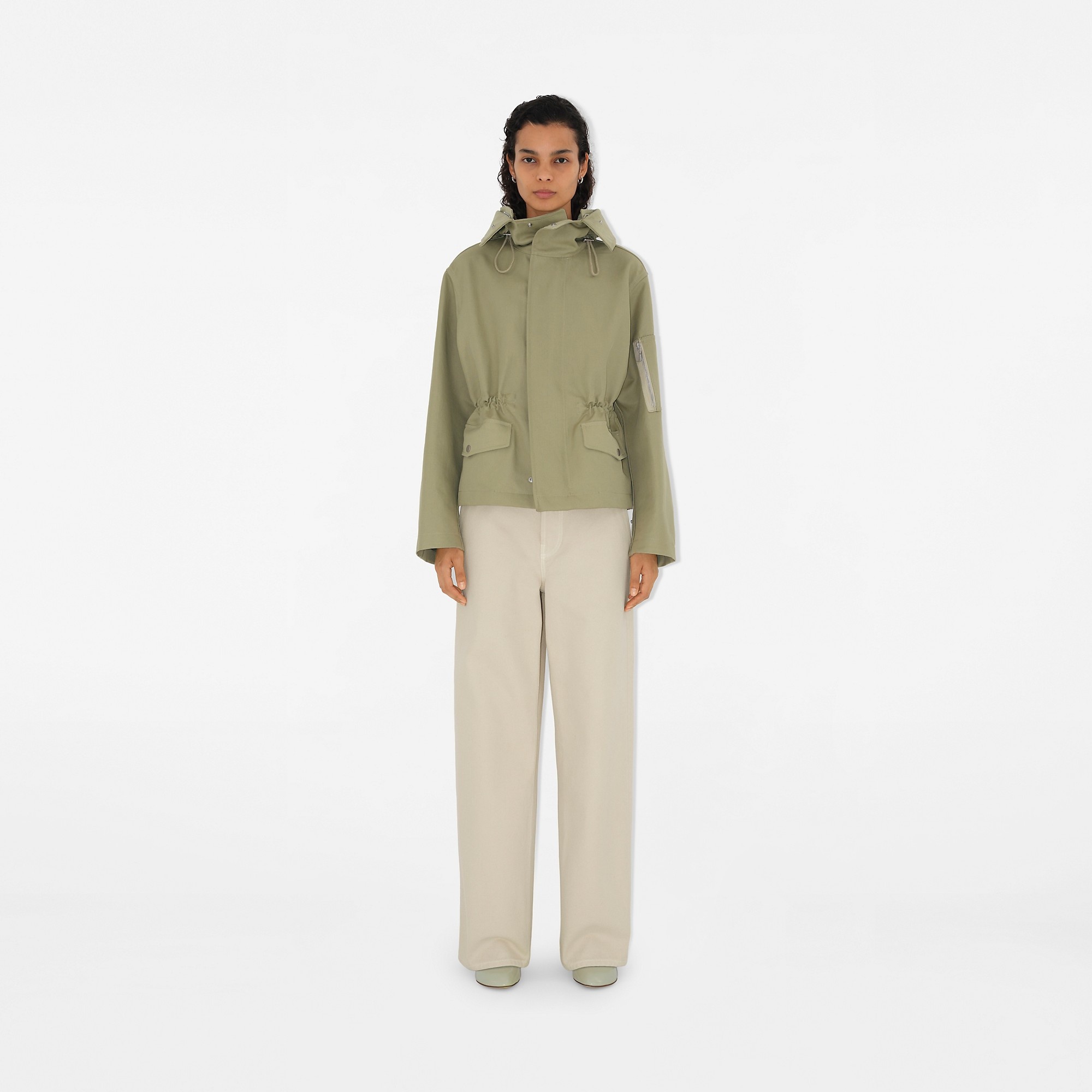 Short Faux Fur Trim Cotton Parka - 5