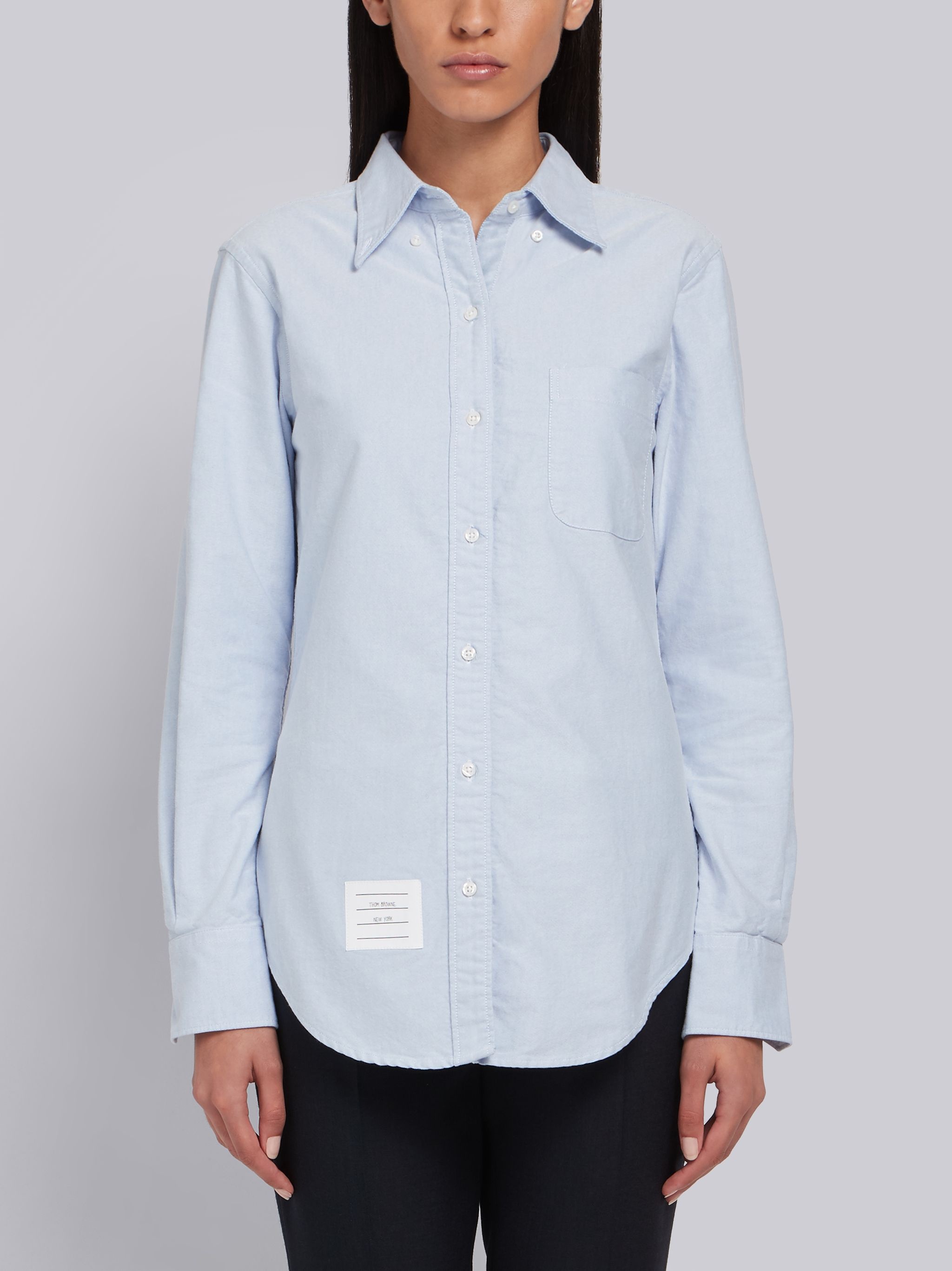 Light Blue Classic Oxford Long Sleeve Button Down Shirt - 3