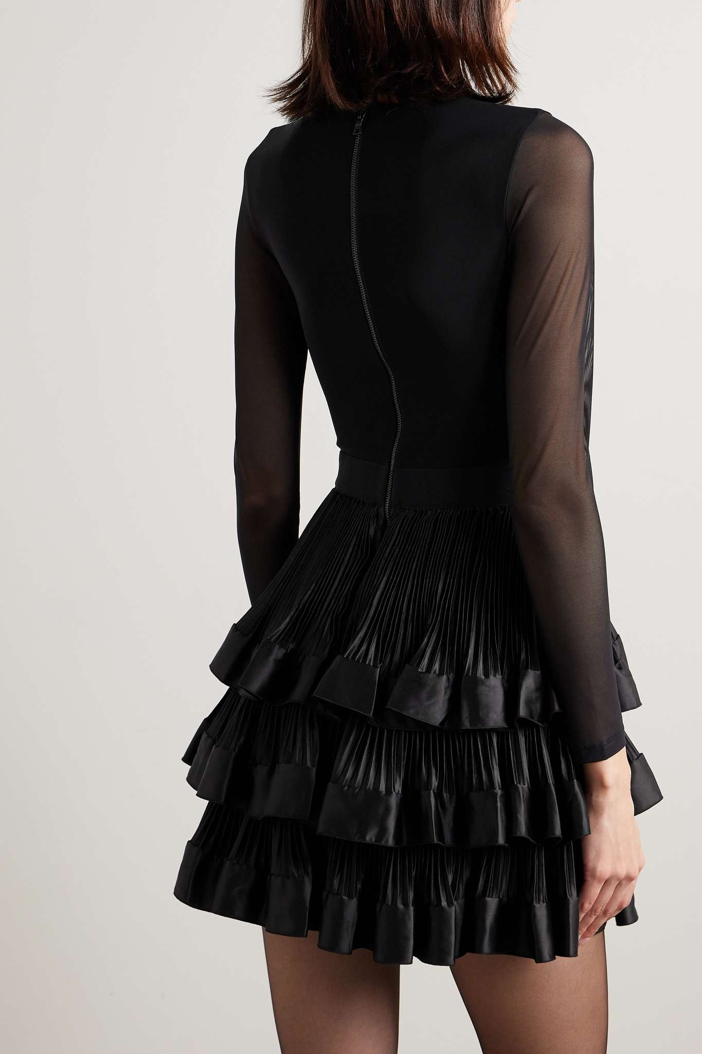 Chara layered tulle and ruffled satin mini dress - 3