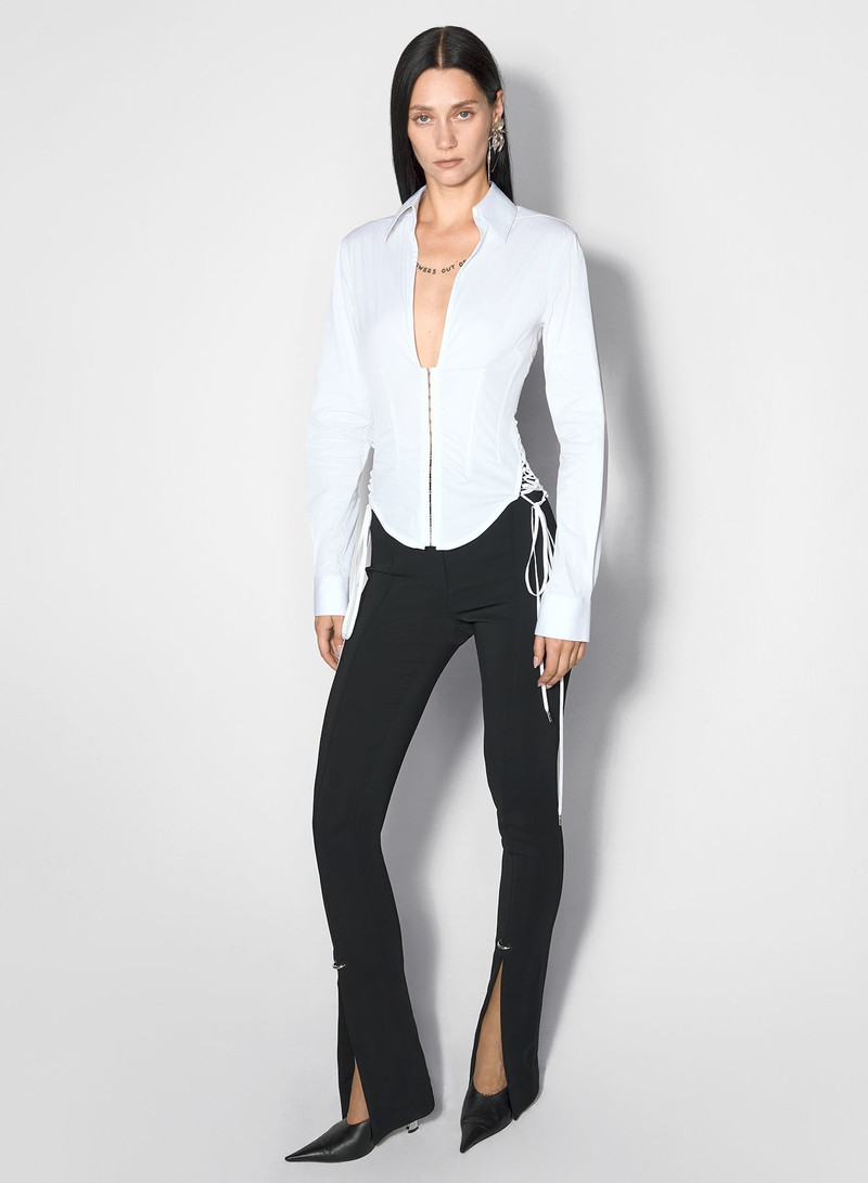 white laced corset poplin shirt 3
