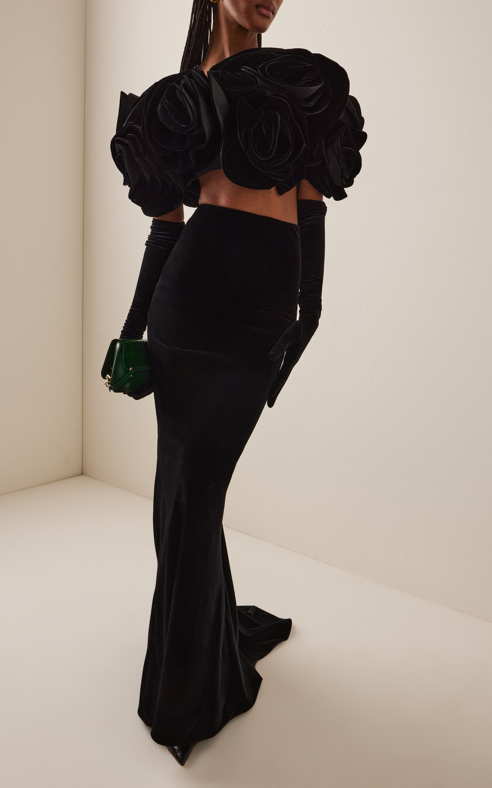 Flower-Detailed Top black - 3