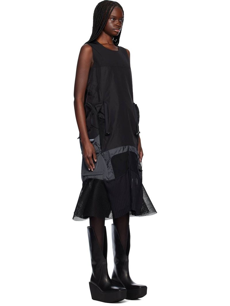 Black Paneled Midi Dress 2
