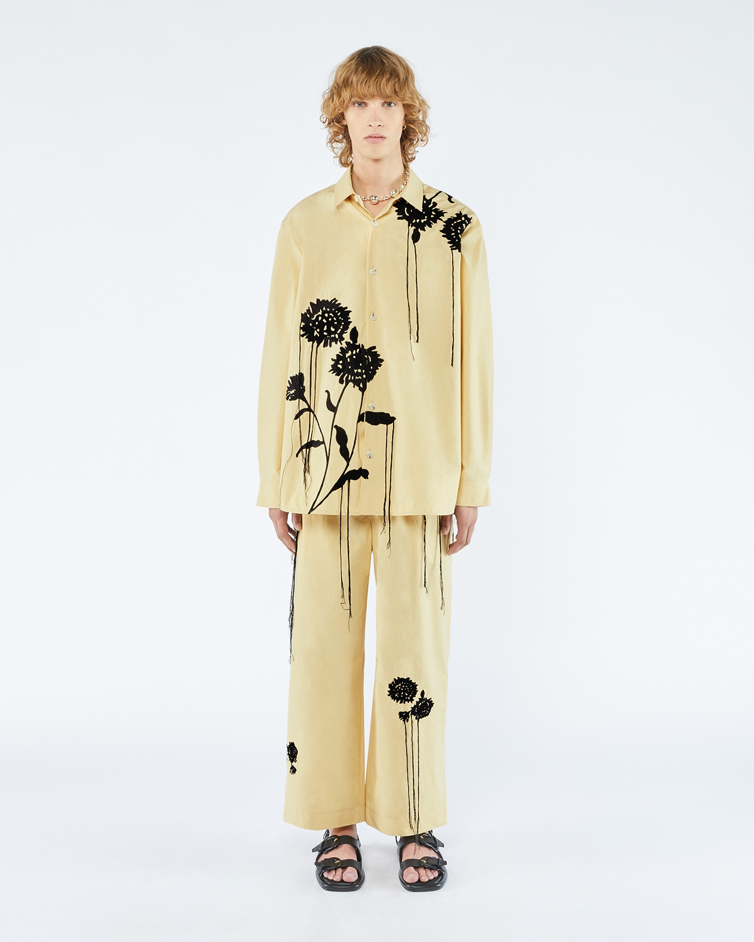 JARI - Embroidered poplin shirt - Vintage creme - 2