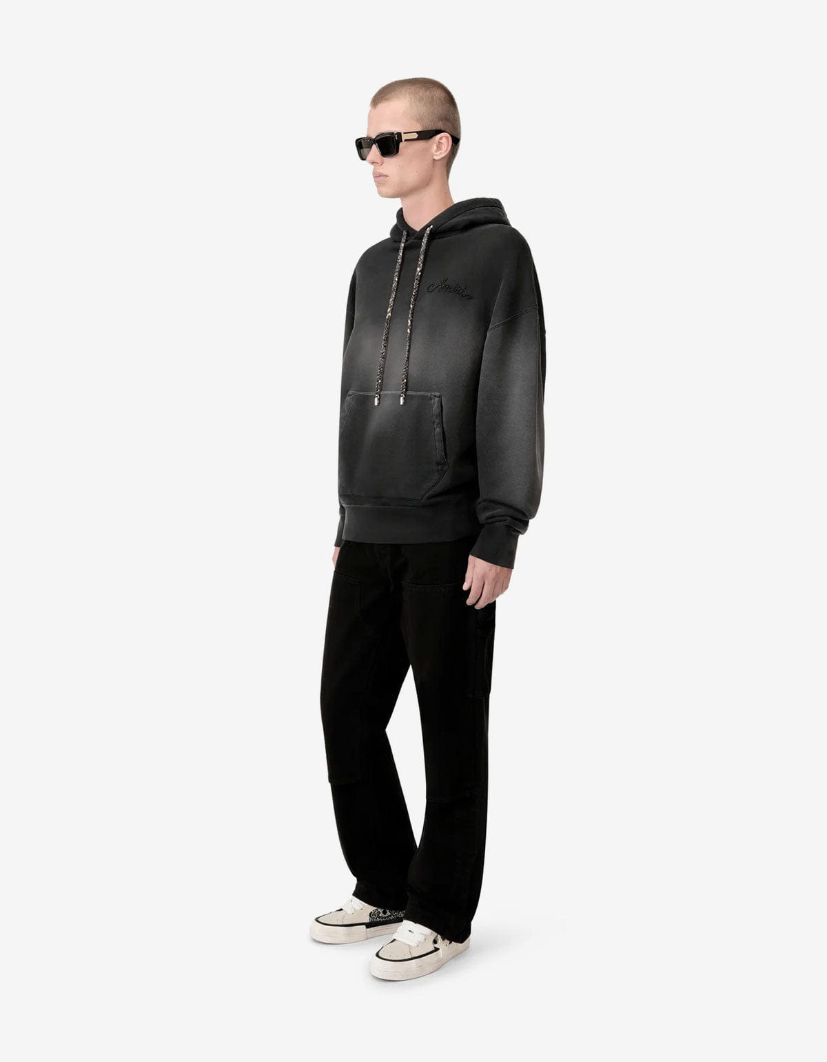 Amiri Black Bleach Bandana Oversized Hoodie - 5
