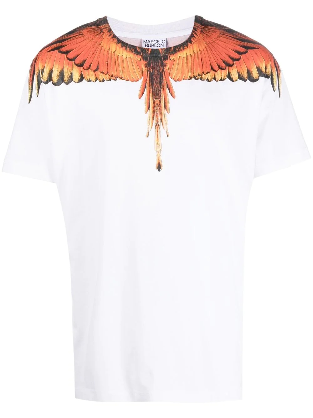 feather-print short-sleeve T-shirt - 1