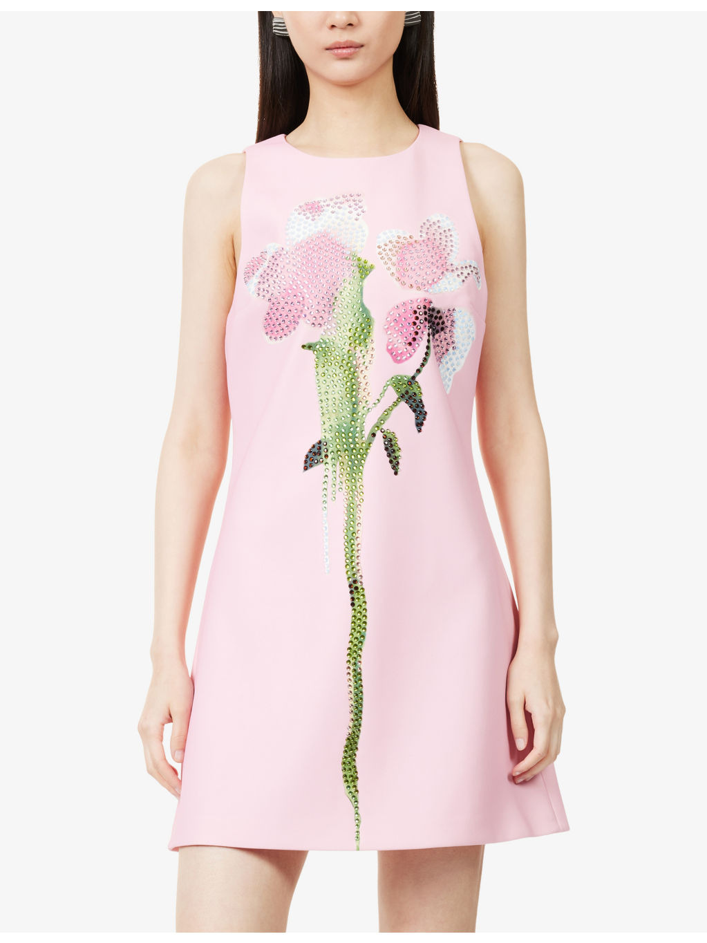 Garter Sleeveless Bonded-Crepe Mini Dress - 3