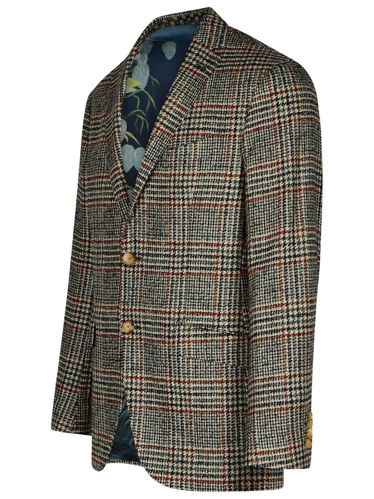 Etro Blazer In Beige Linen And Cotton Blend Men - 2