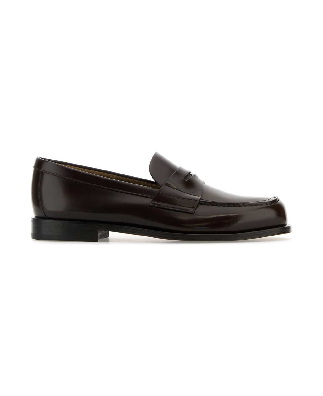 Chocolate Leather Loafers - 1
