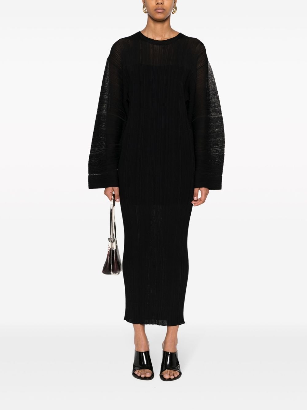 fine ribbed midi dress - 2