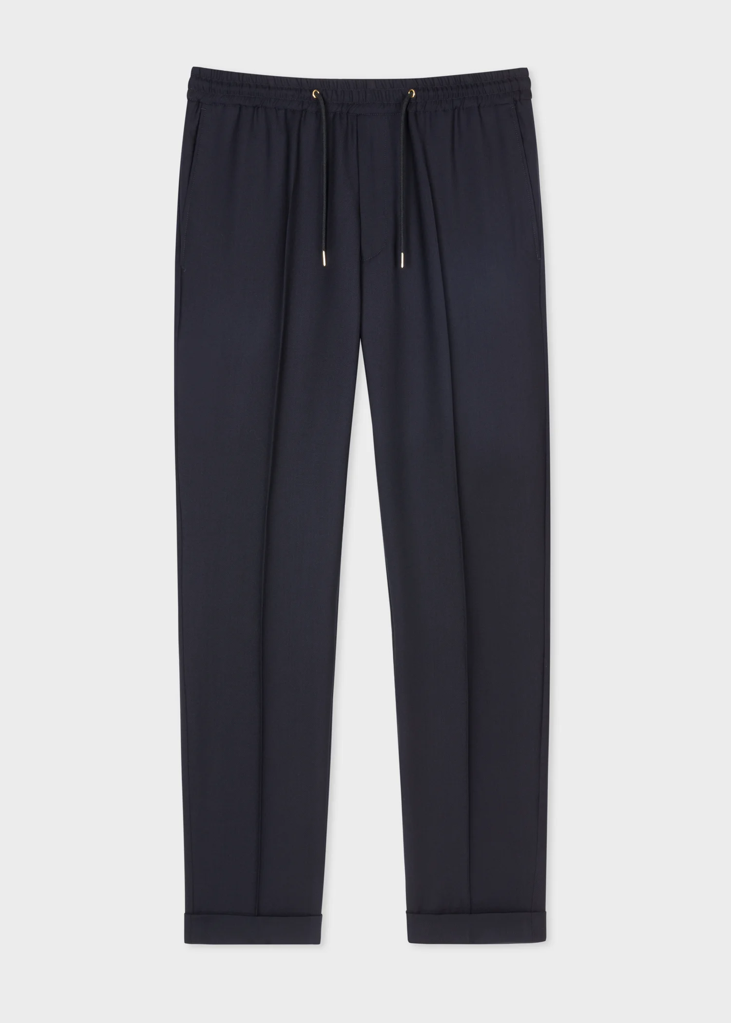 A Suit To Travel In - Slim-Fit Navy Drawstring-Waist Wool Trousers - 1