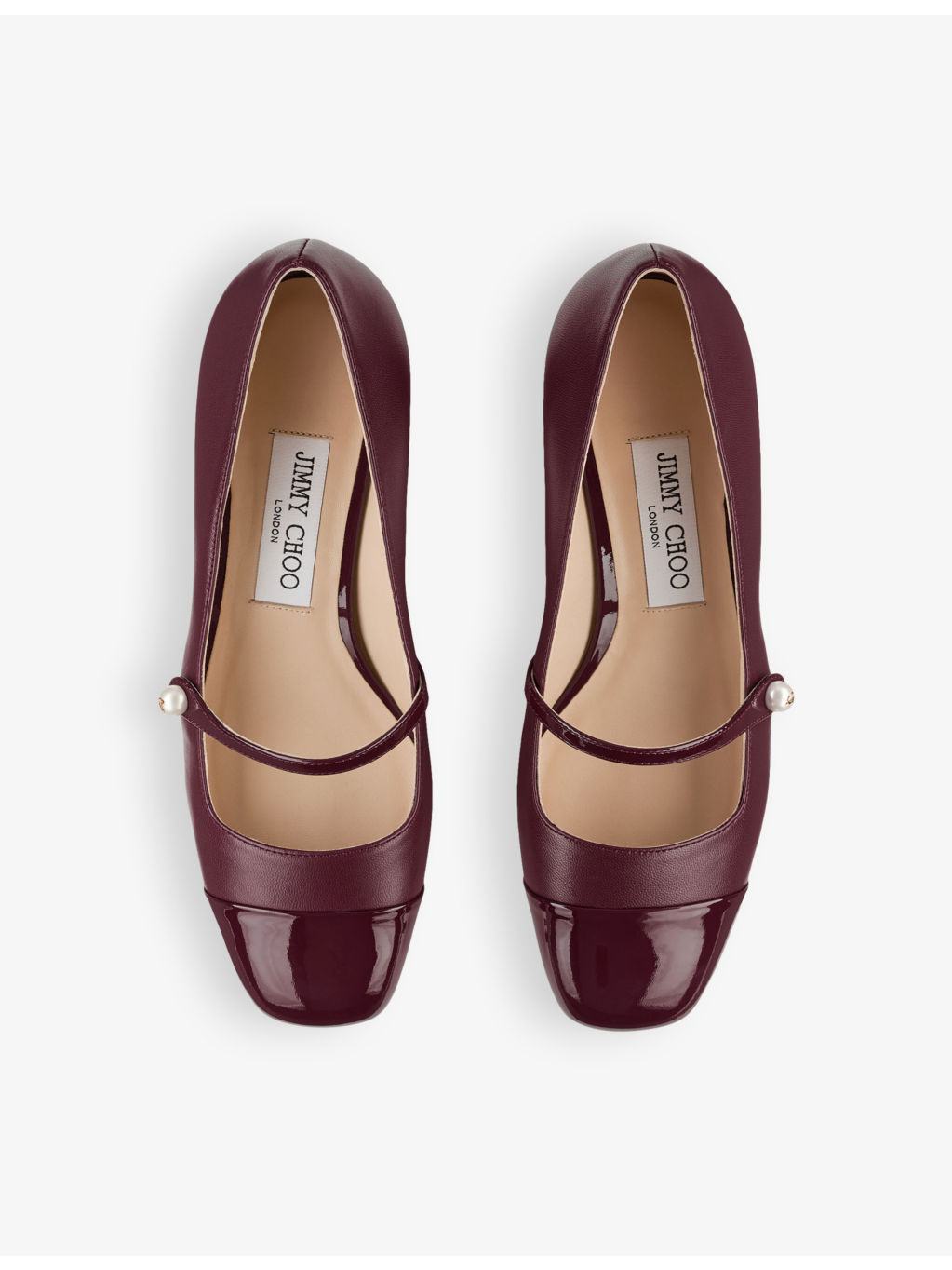 Elisa 45 faux pearl-embellished patent-leather heeled courts - 2