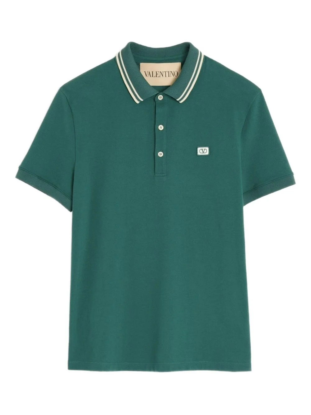 contrast collar polo shirt - 1
