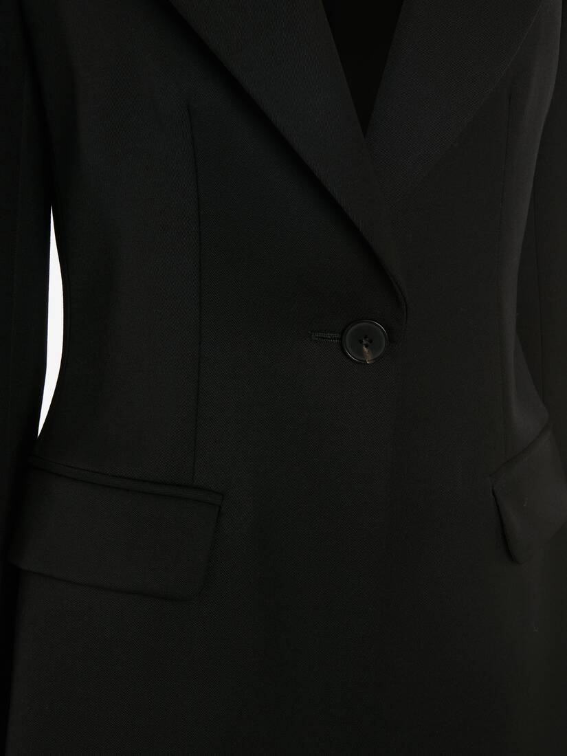 Silver Metal Eyelets Jacket in Black - 2