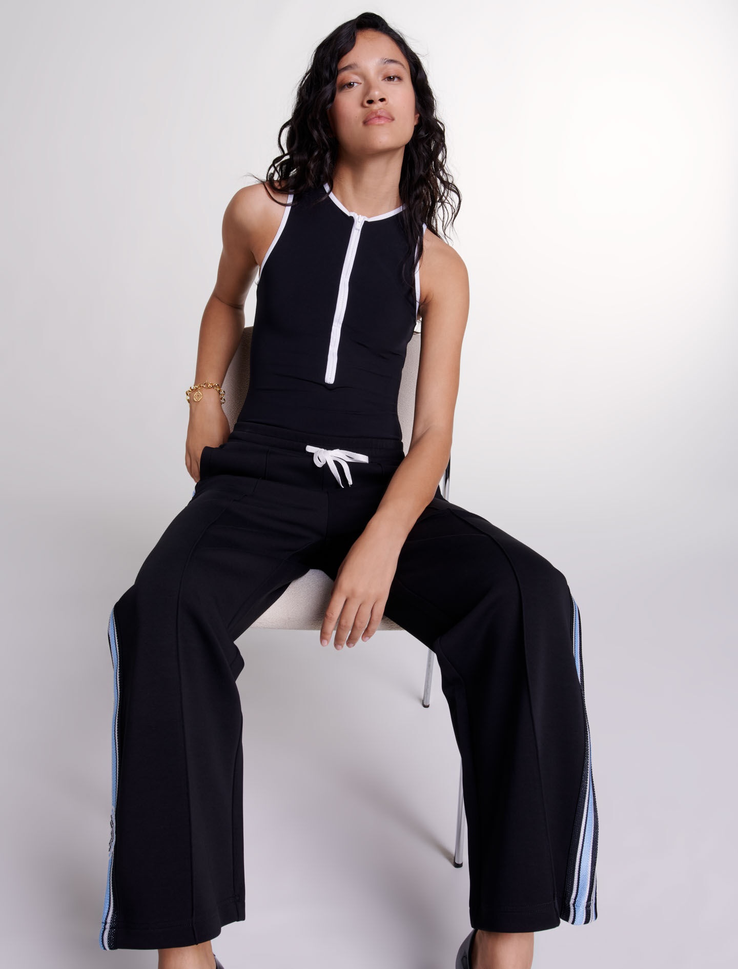 Wide-leg striped jogging bottoms - 8
