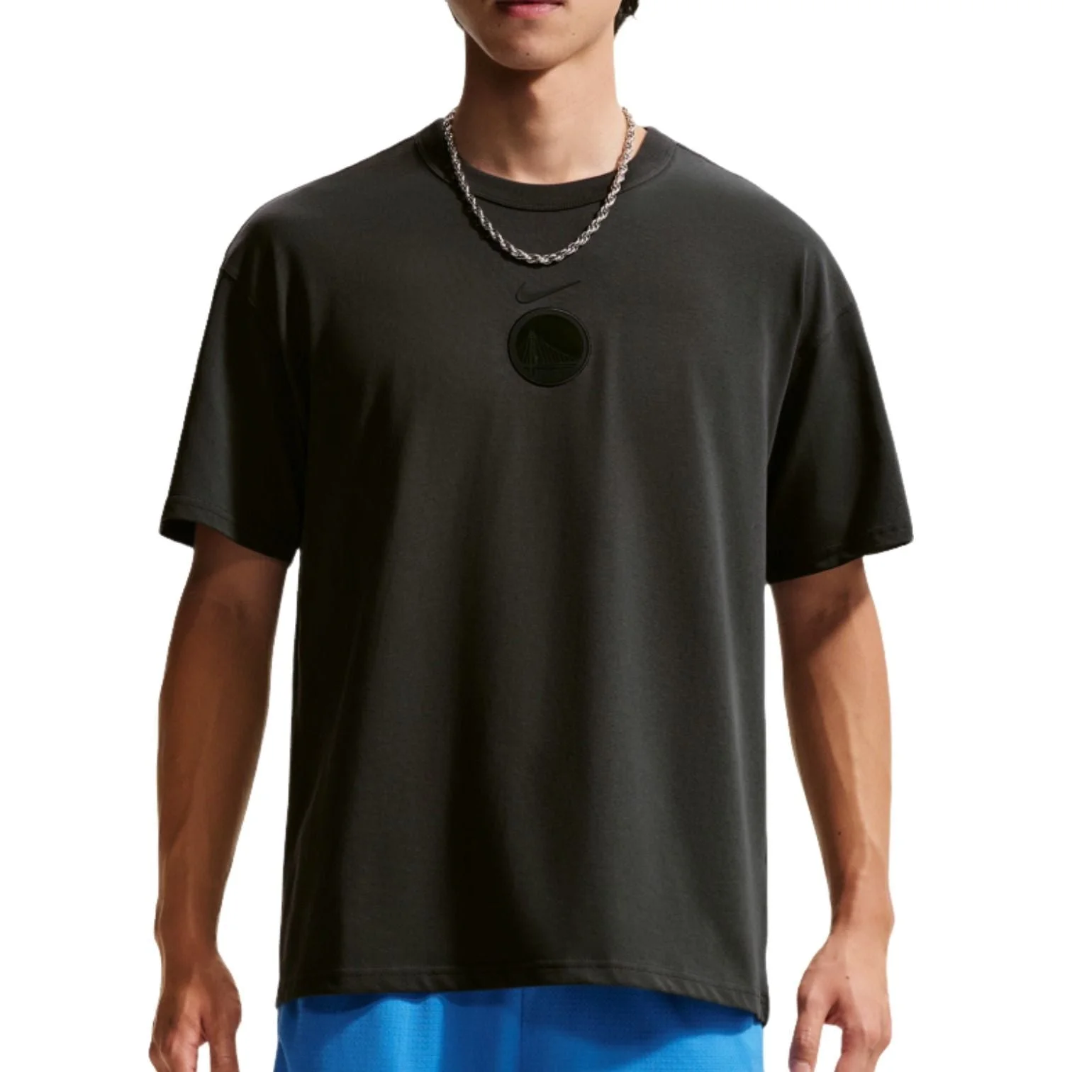 Nike Golden State Warriors Courtside Premium Essential NBA T-Shirt 'Dark Smoke Grey' HQ9118-070 - 1