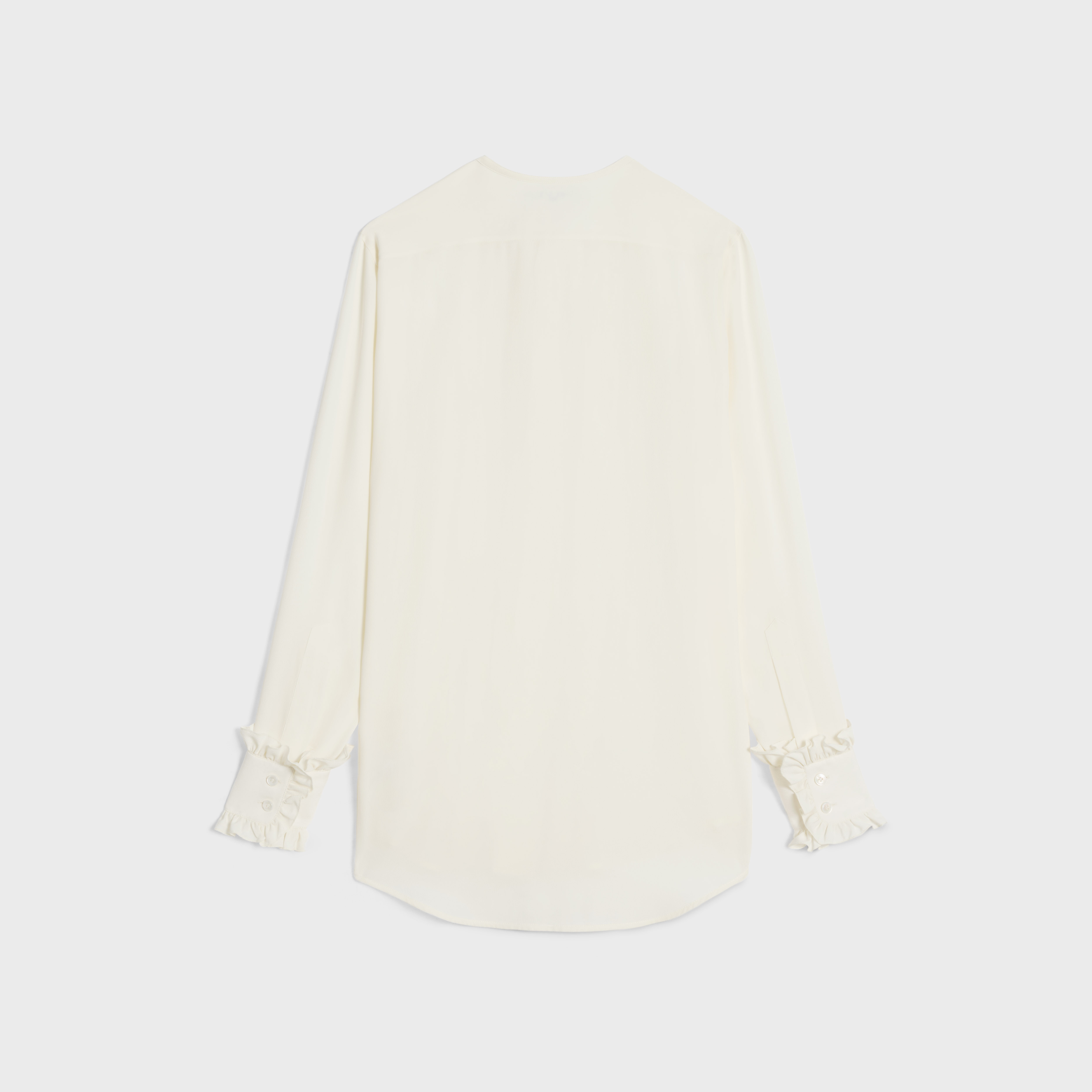 frilled romy shirt in silk crepe and acetate - 2