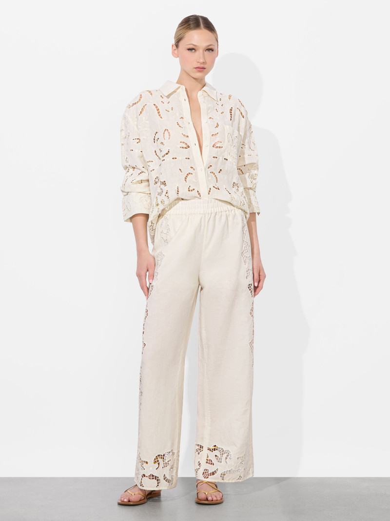 FINELY EYELET OVERSIZED BUTTON DOWN 1