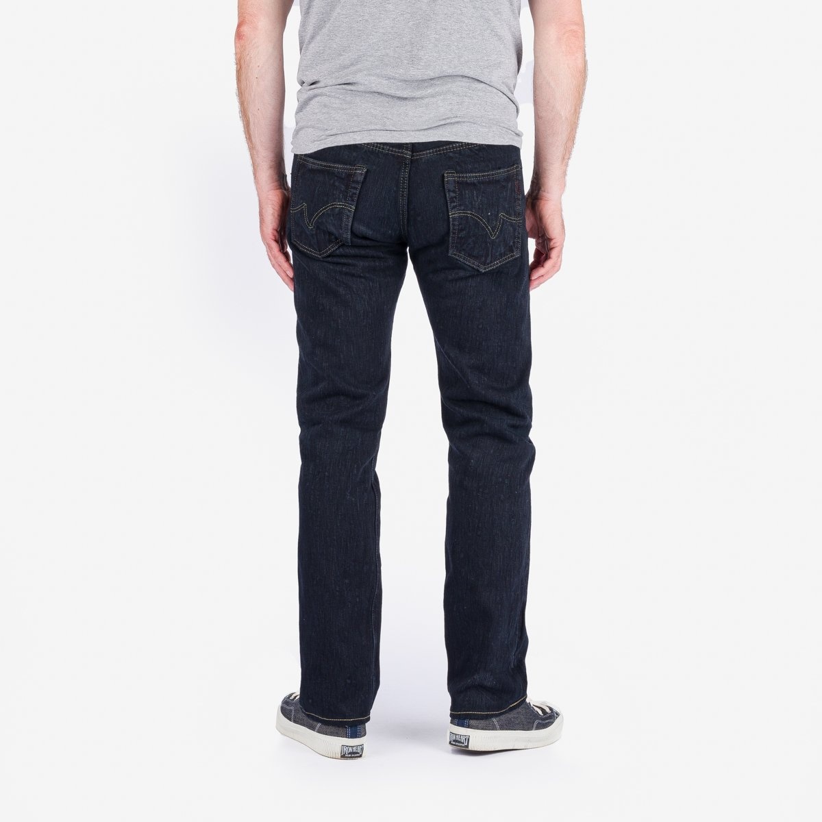 IH-666S-SLBod 16oz Slubby Selvedge Denim Slim Straight Cut Jeans - Indigo Overdyed Black - 3