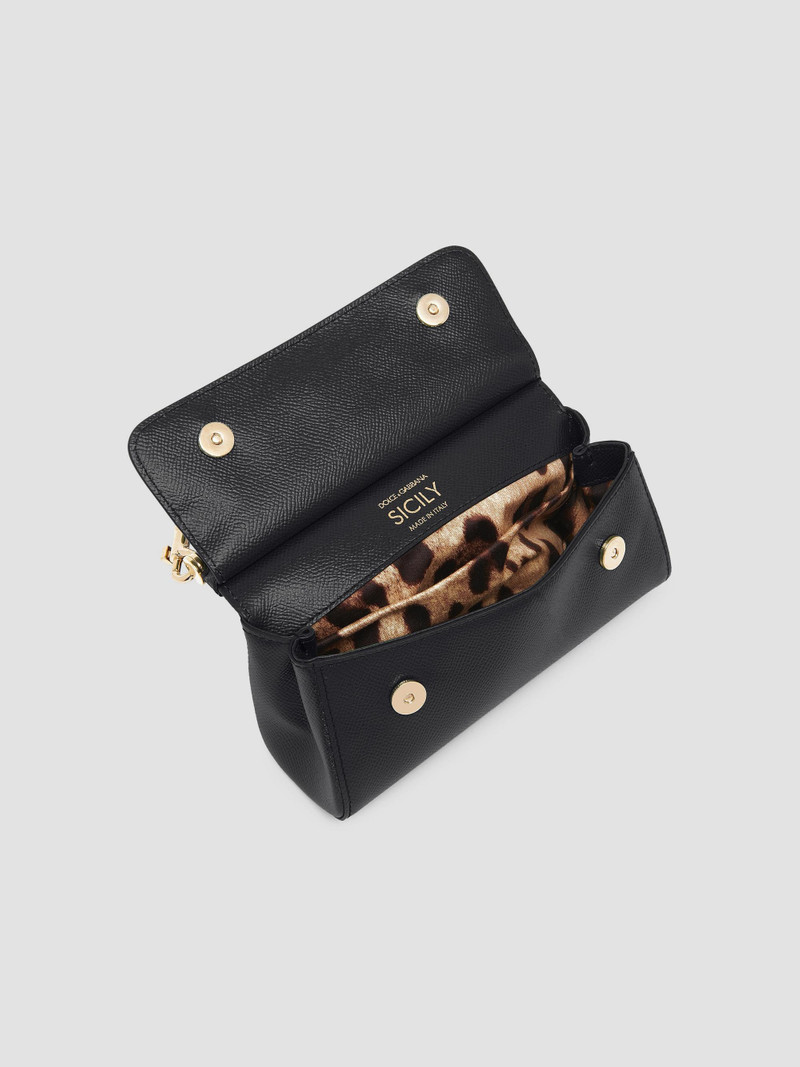 Women's Small Sicily Leather Handbag - Black 3