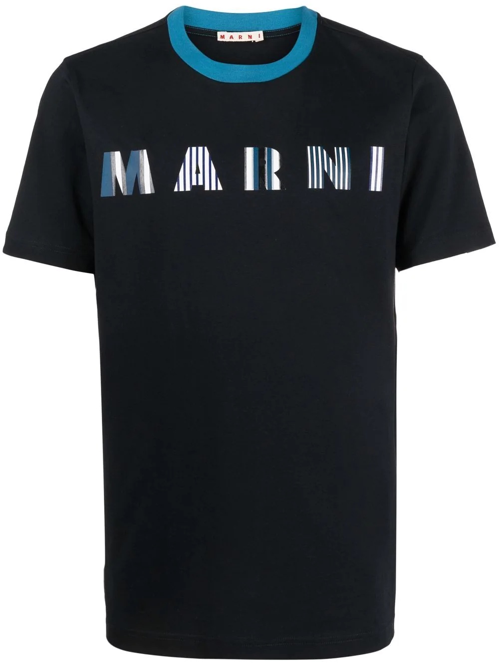 logo print colour block T-shirt - 1