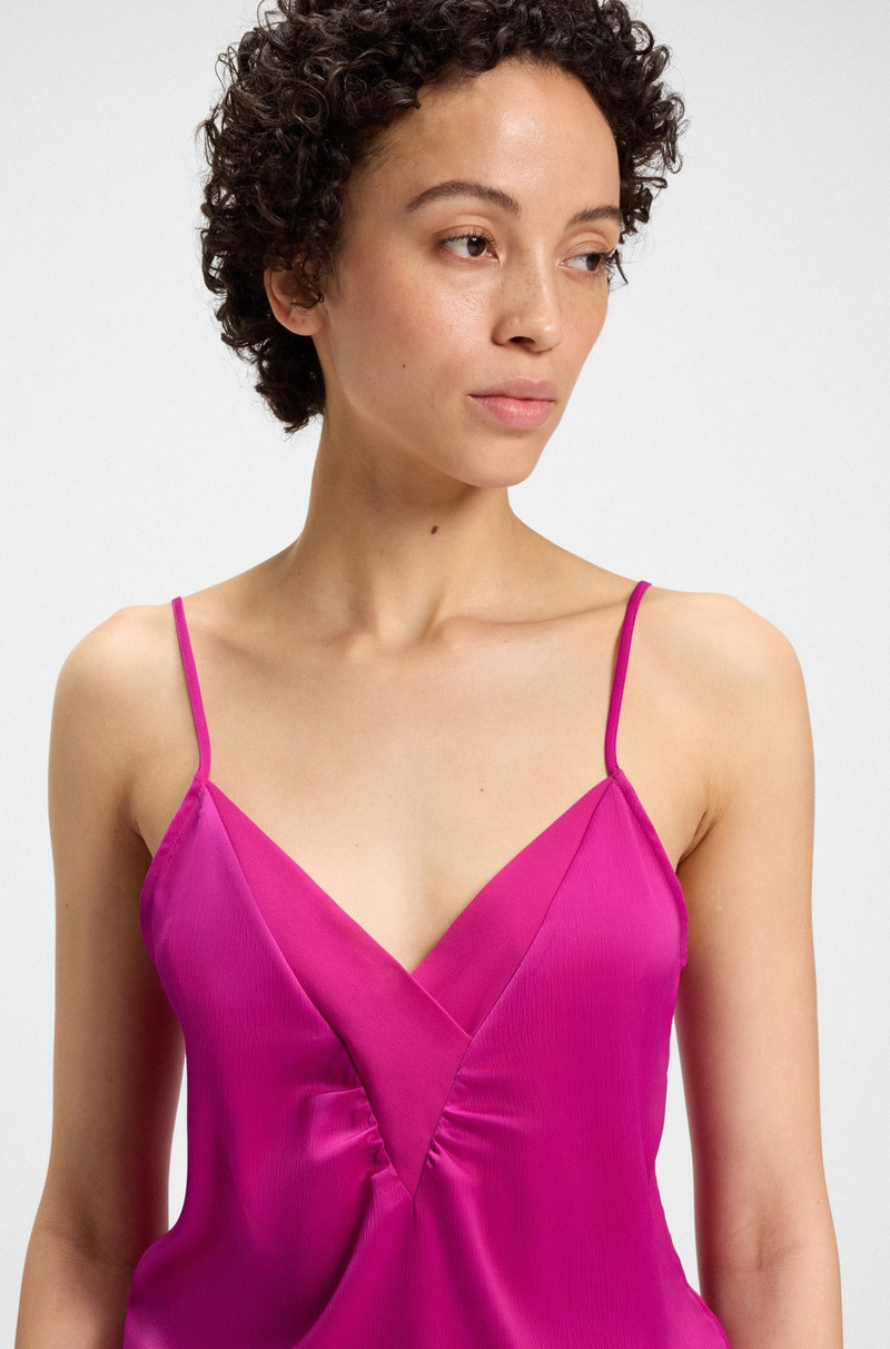 SATIN CAMISOLE TOP WITH GEORGETTE NECKLINE 4