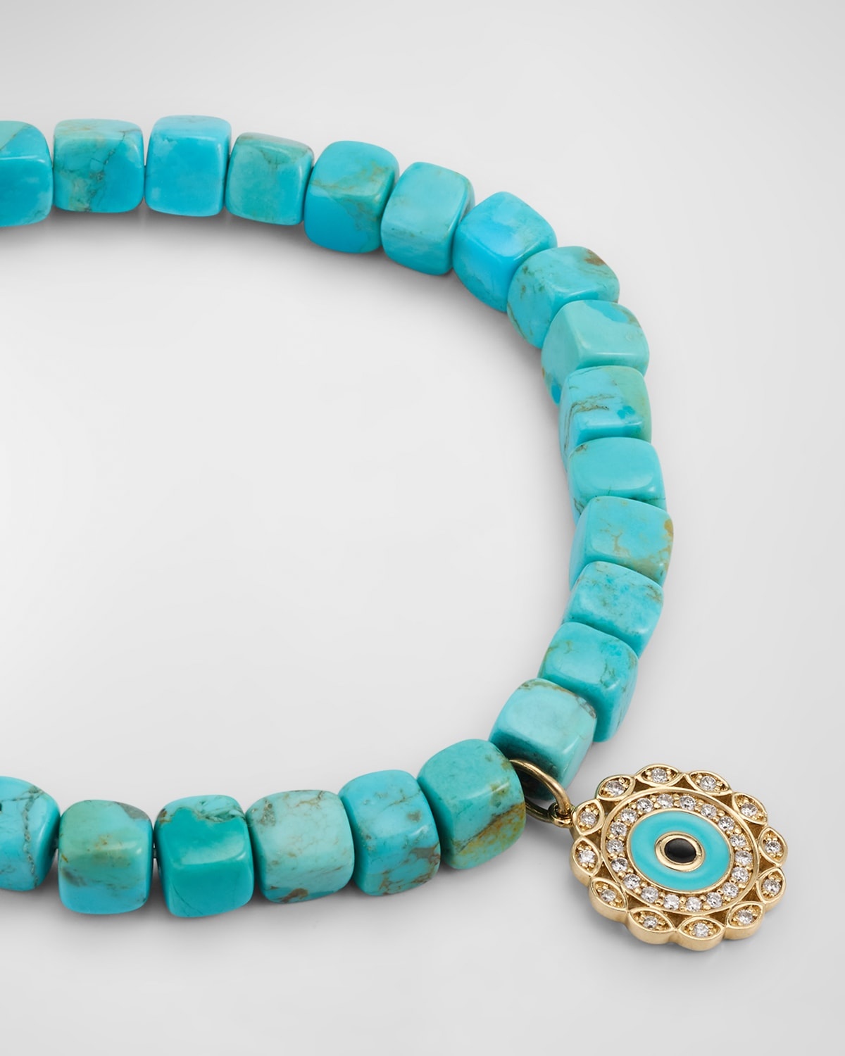 14K Gold and Diamond Marquise Eye Turquoise Bracelet - 4