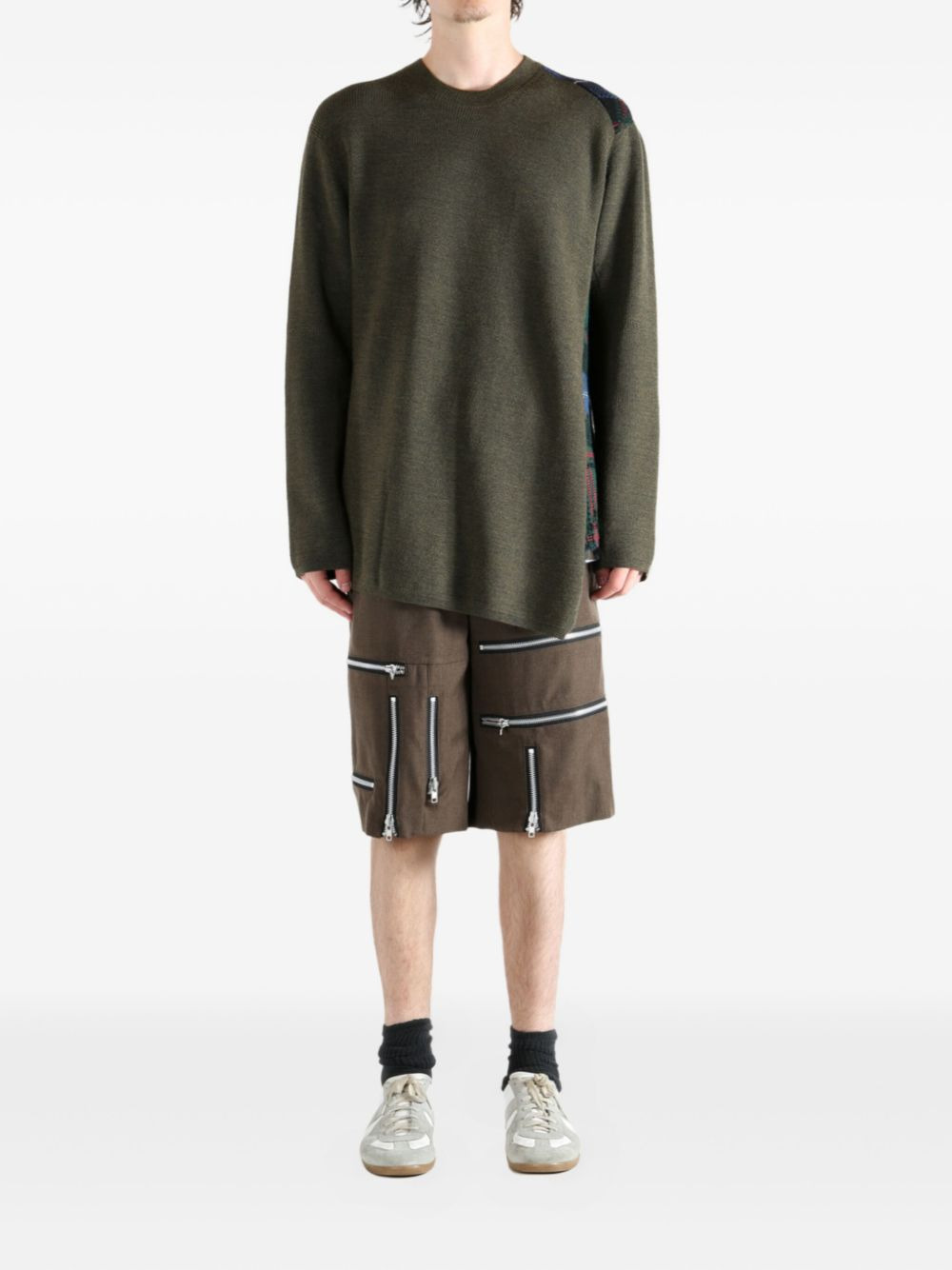 ribbed-paneled wool sweater - 2
