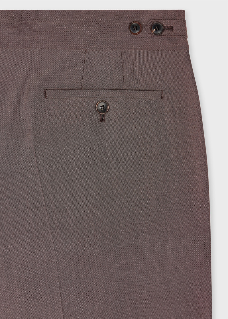 Paul Smith Dark Mauve Wool-Mohair Pleat Front Trousers outlook