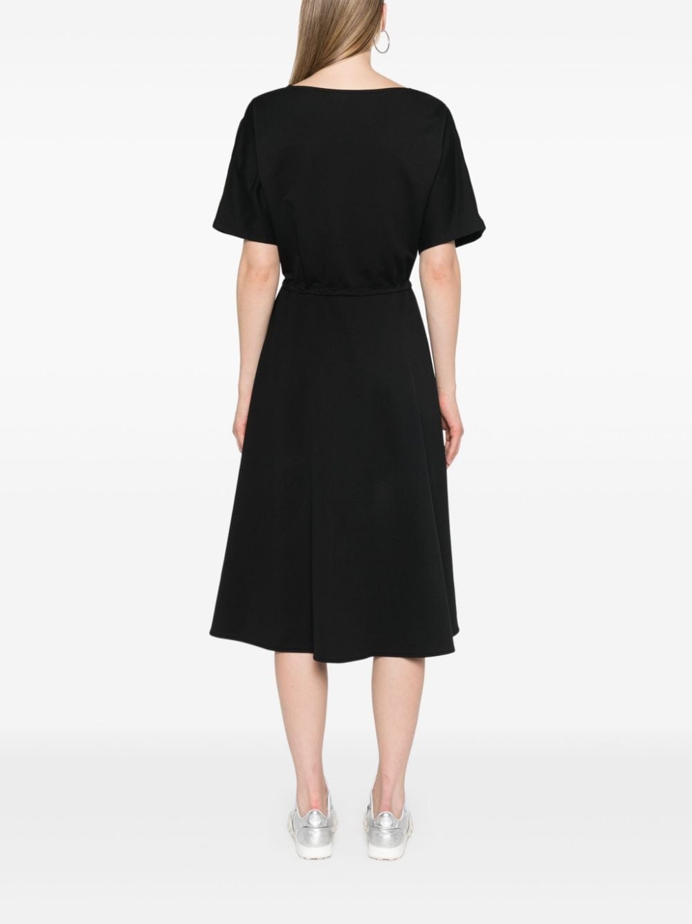 panelled A-line midi dress - 4
