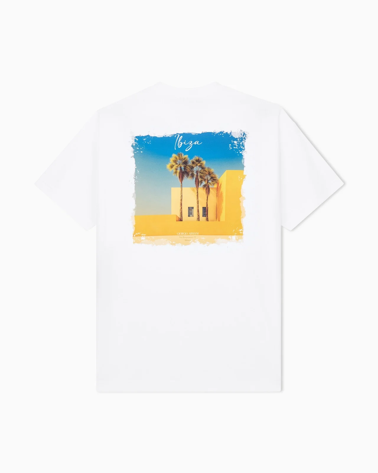 COTTON INTERLOCK JERSEY T-SHIRT WITH PRINT ON THE BACK - 1