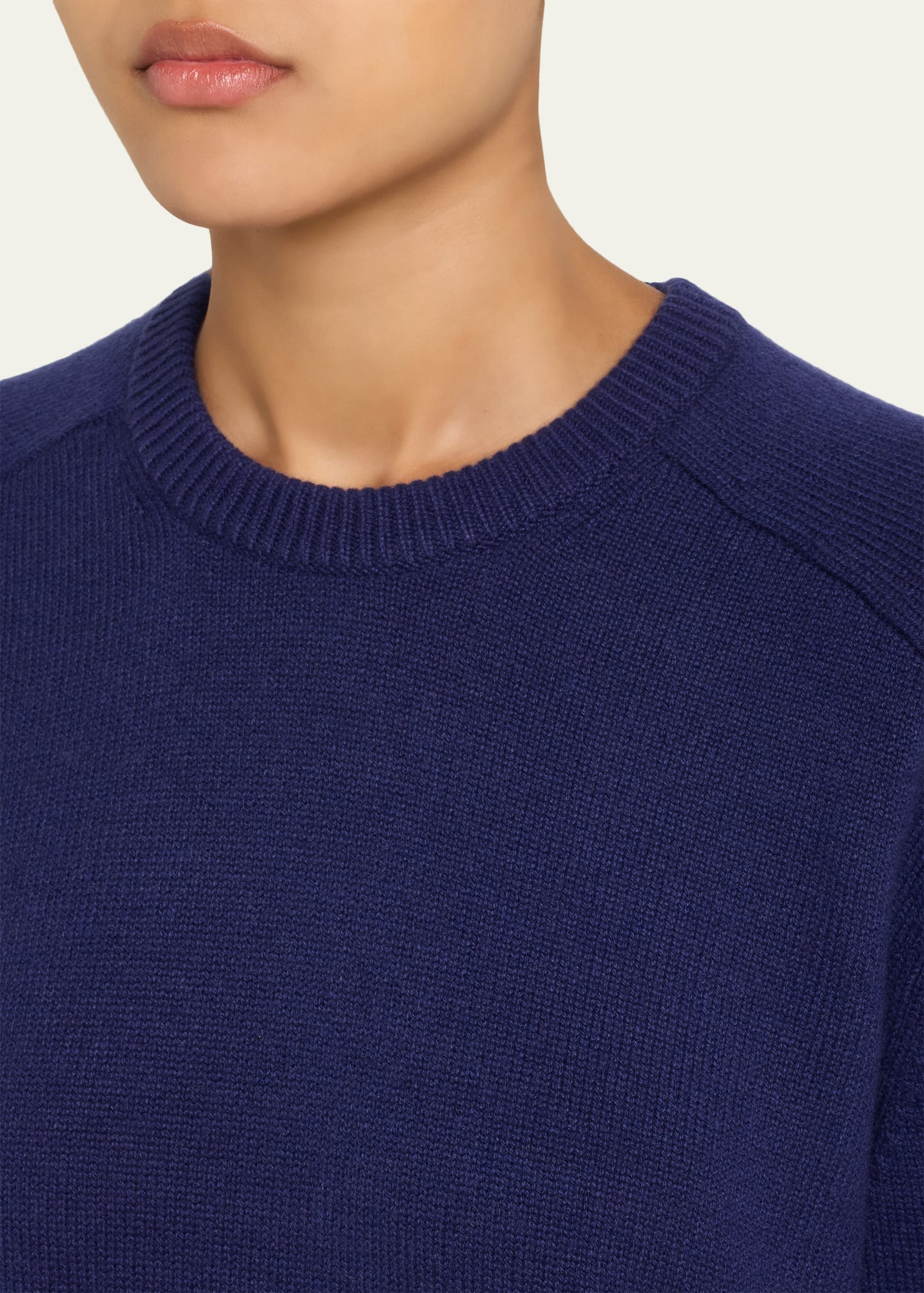 Cashmere Cropped Crewneck Sweater - 5
