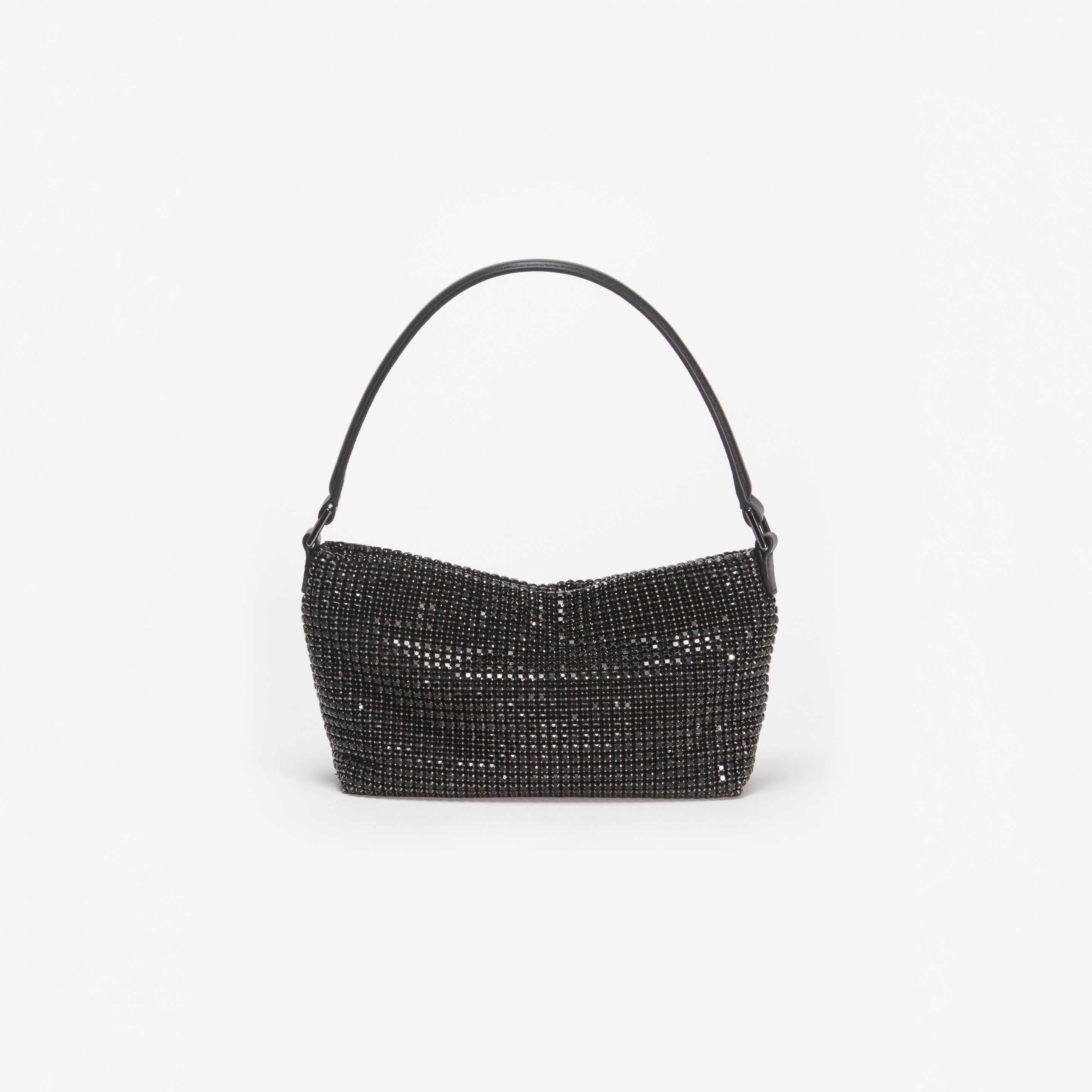 Black Diamante Small Hobo Bag - 3