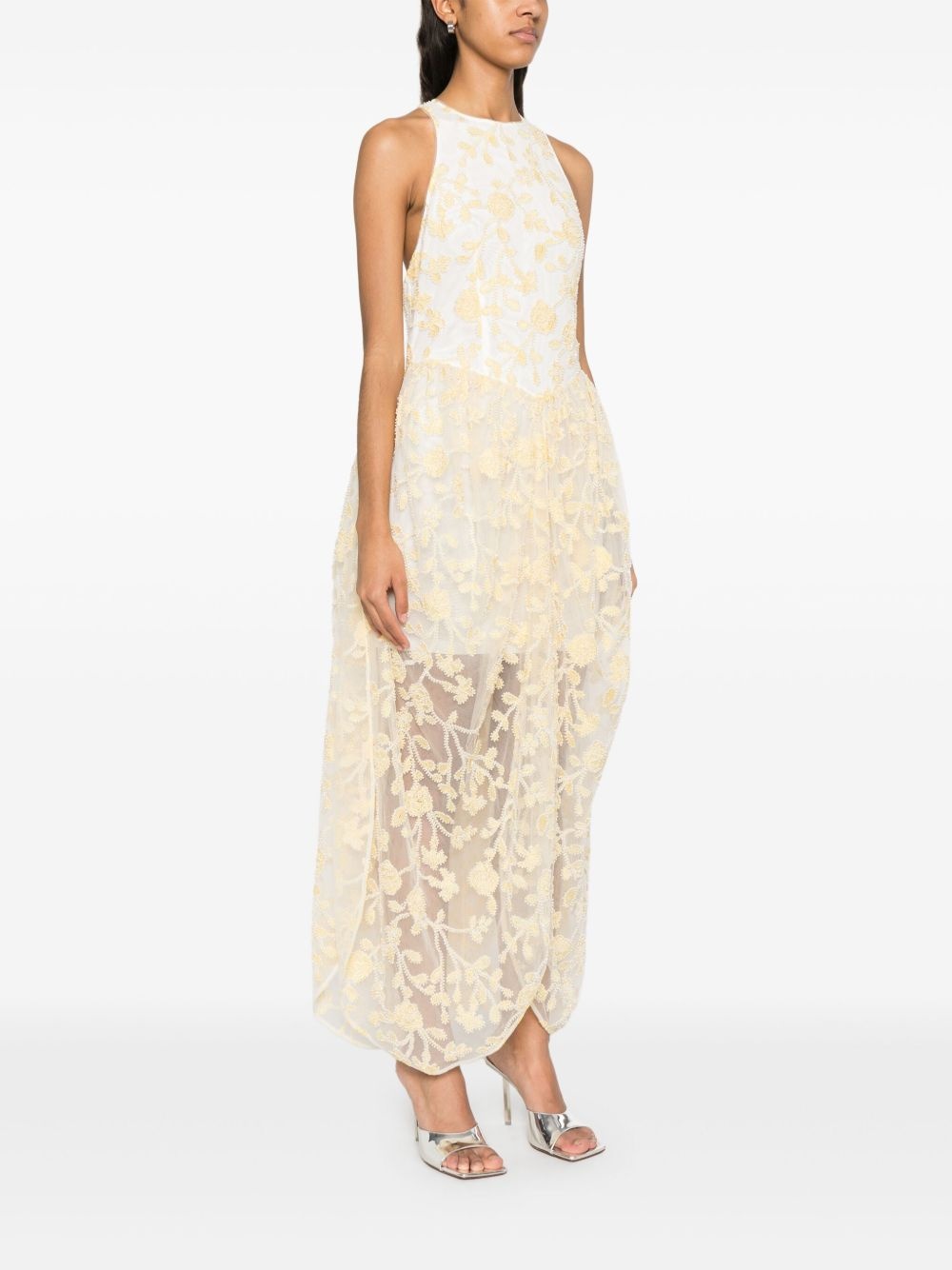 floral-beaded midi dress - 3