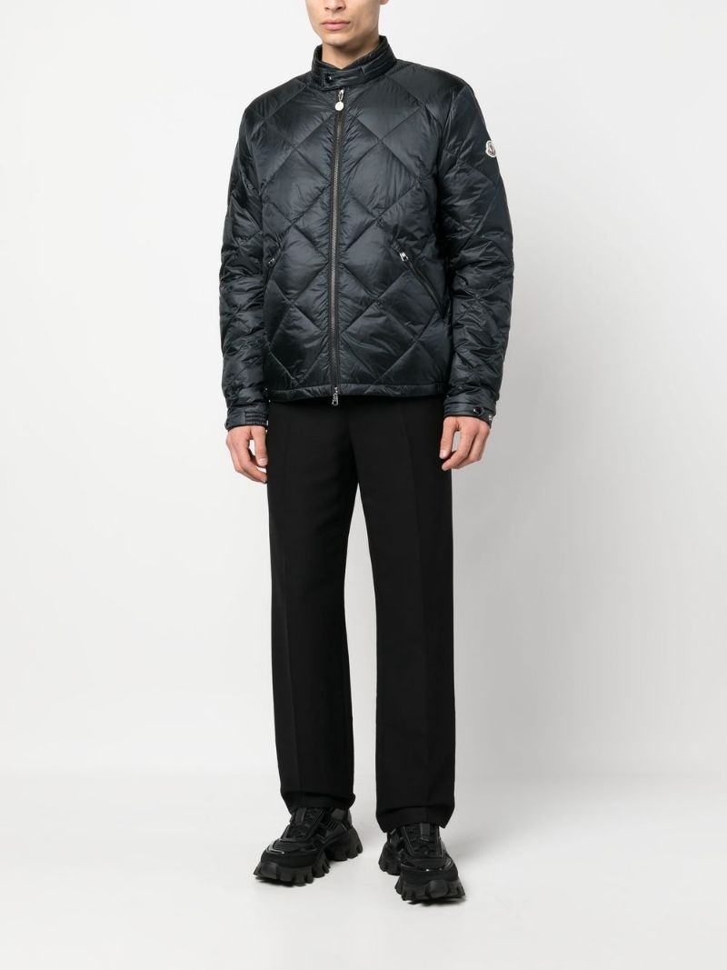 logo patch quilted jacket - 2