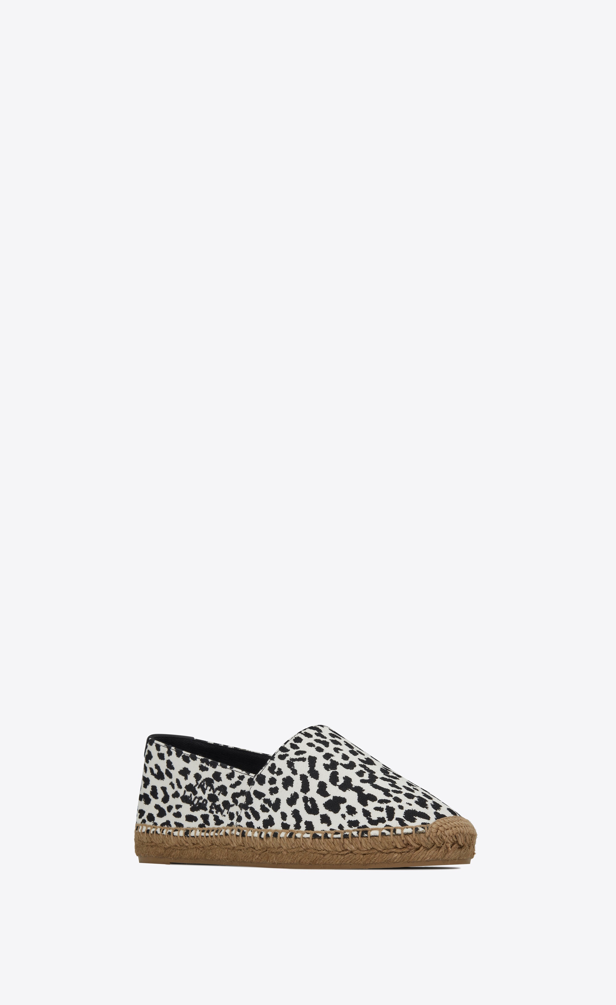 saint laurent embroidered espadrilles in babycat-print canvas - 3