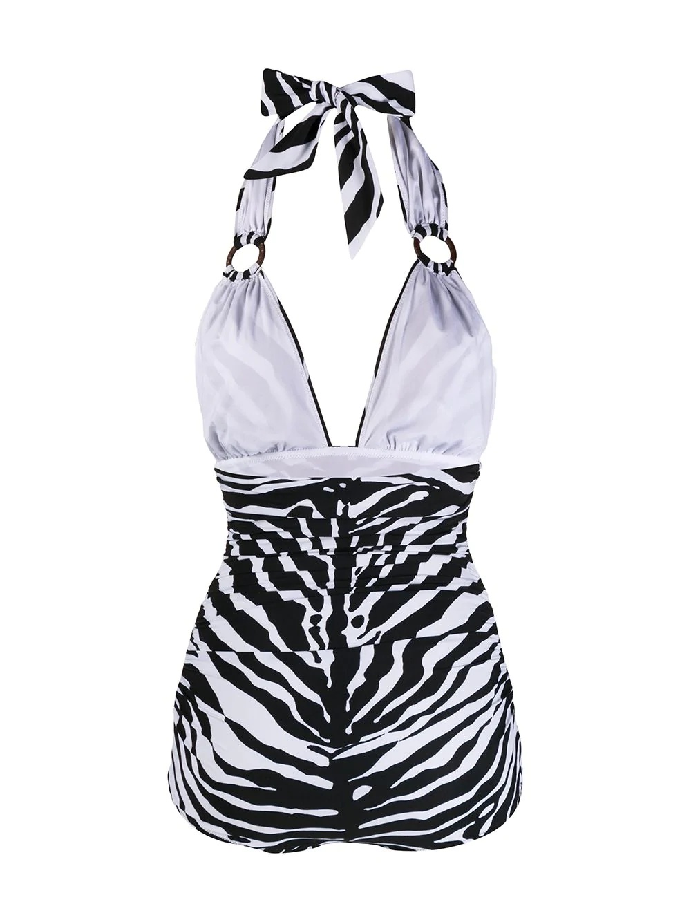 zebra-print one-piece swimsuit - 2