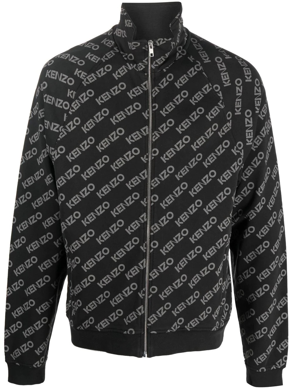 logo print zip-up jacket - 1