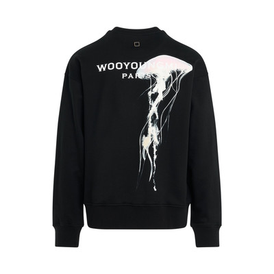 Wooyoungmi Glowing Jellyfish Print Sweatshirt in Black outlook